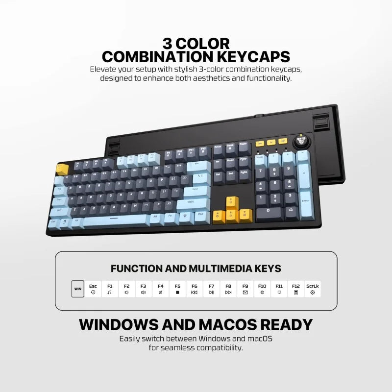 Fantech MIZU Edition MK893S - ATOM107S, Wired Mechanical Keyboard Sky Blue