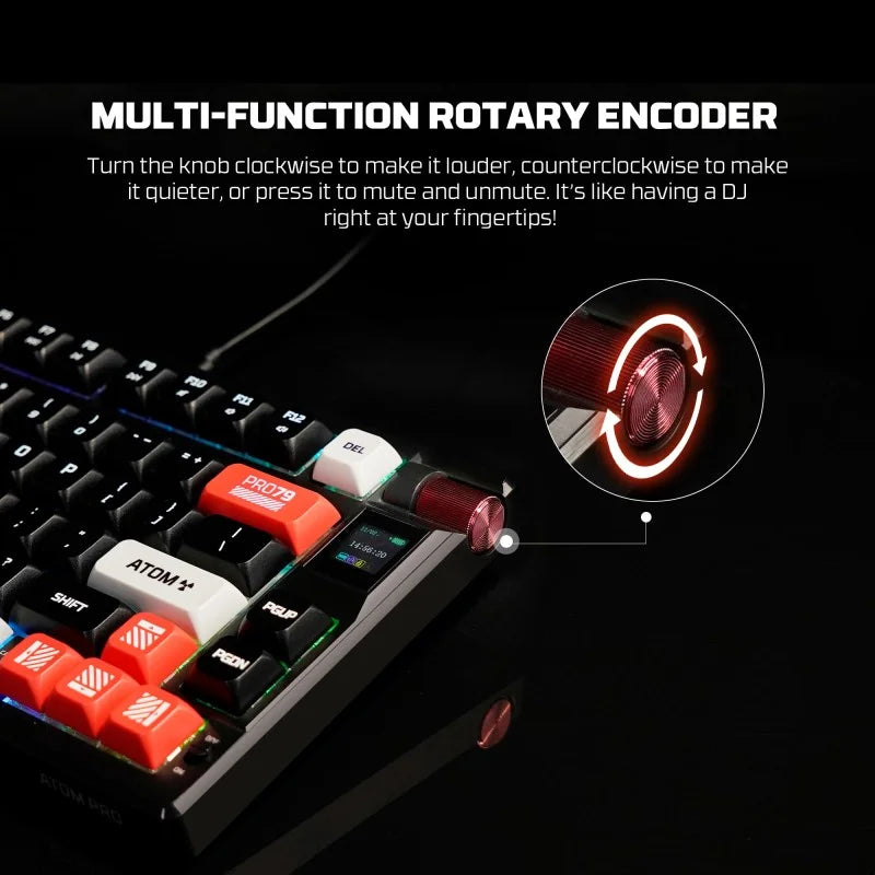 FANTECH MK917 ATOM PRO79, 3 Modes: Bluetooth, Wireless & Wired, Built-in Battery, Mechanical Gaming Keyboard - WHITE