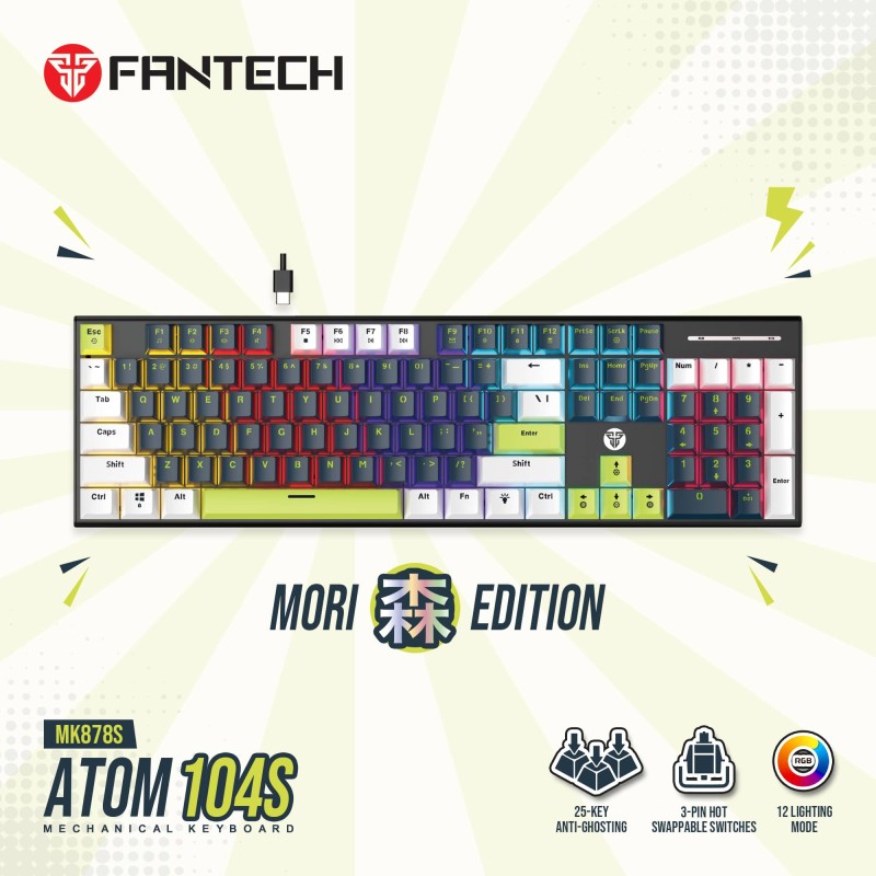 Fantech MORI Edition MK878S - ATOM104S, Wired Mechanical Keyboard BLUE