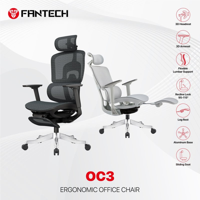 FANTECH OC3 Ergonomic Office Chair -BLACK