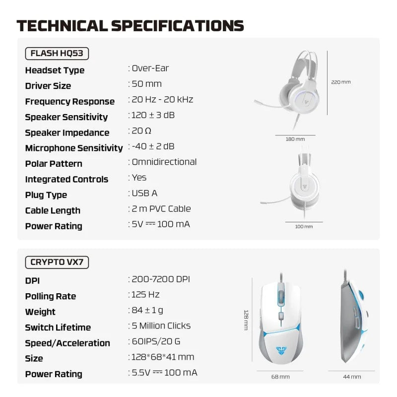 Fantech P51 5 in 1 White Power Bundle