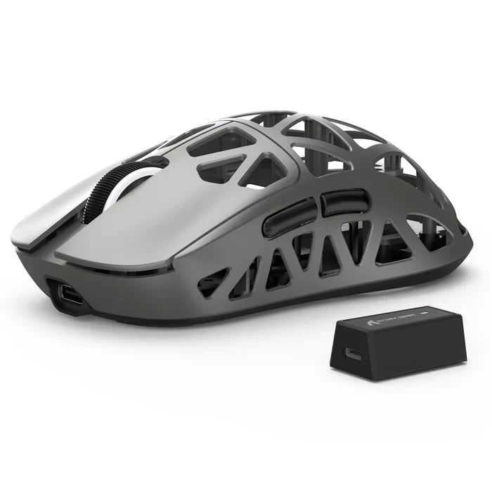 ATTACK SHARK R2 Magnesium Alloy PAW3950 Gaming Mouse 8K (Not Include the Charging Dock) - Silver Grey