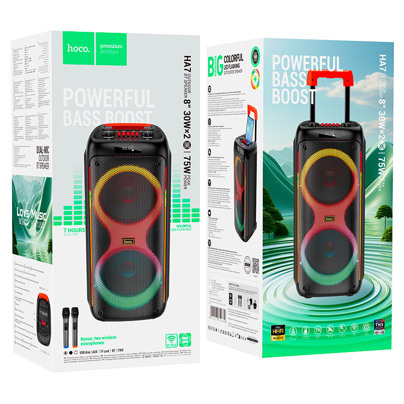 POWERFUL BASS BOOST HA7 OUTDOOR BT SPEAKER