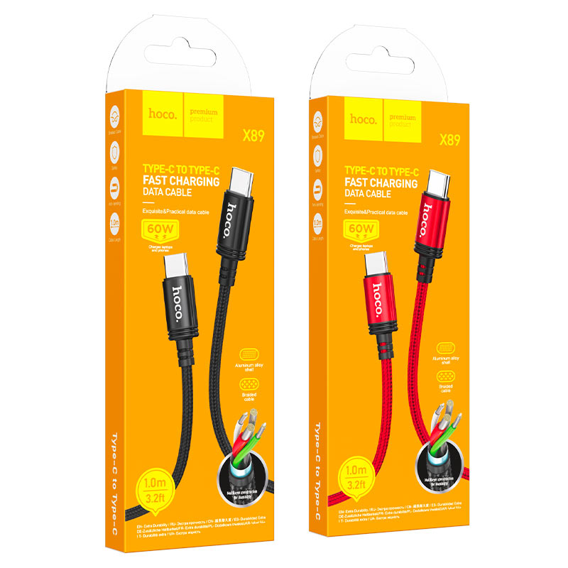 Cable Type-C to Type-C “X89 Wind” PD 60W fast charge
