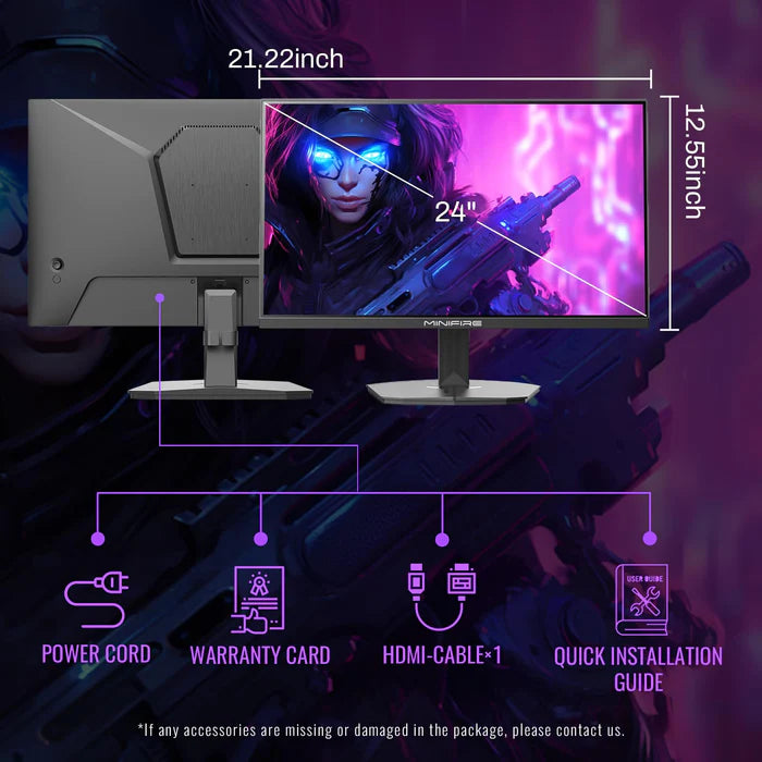 MINIFIRE Gaming Monitor MFG24F4 24 inch 180HZ FHD IPS