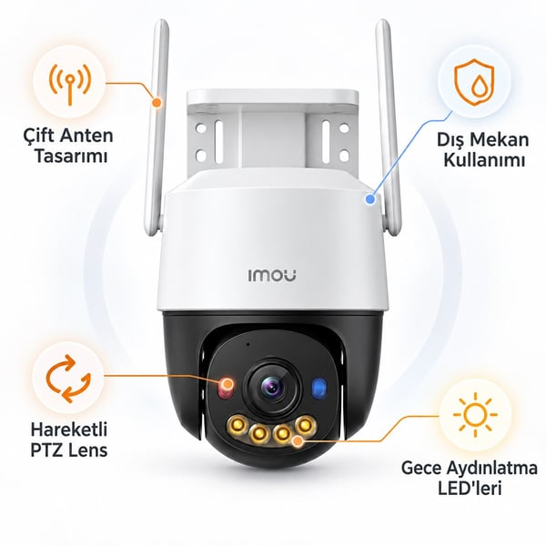 IMOU IPC-K7FP-5V0W Cruiser SC 5MP 3K Outdoor Wi-Fi Pan Tilt Security.