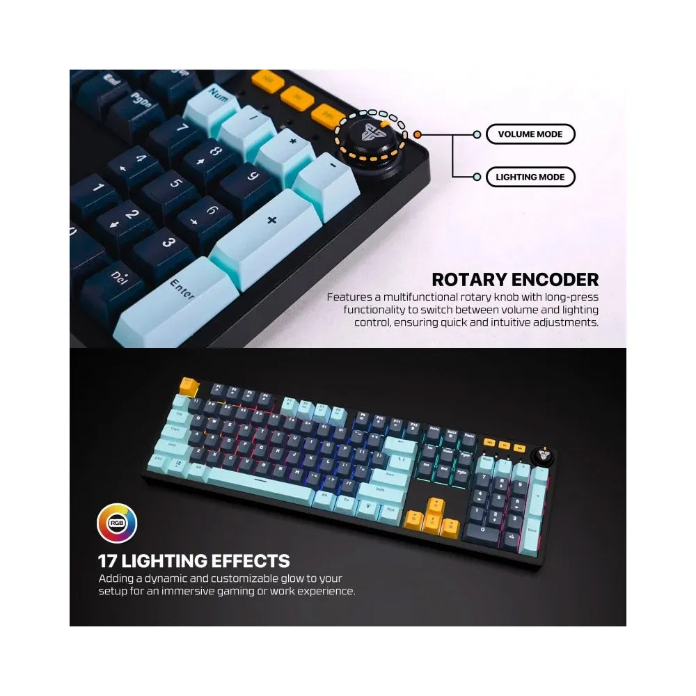 Fantech MIZU Edition MK893S – ATOM107S, Wired Mechanical Keyboard Navy Blue