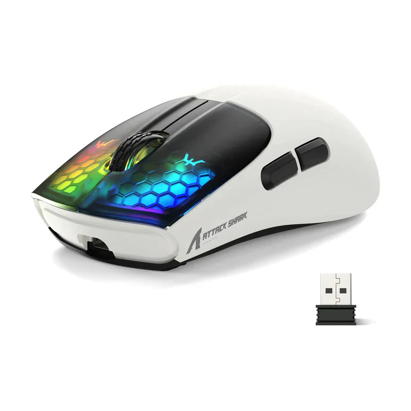 ATTACK SHARK X5 Wireless Gaming Mouse with Tri-Modes BT | WHITE