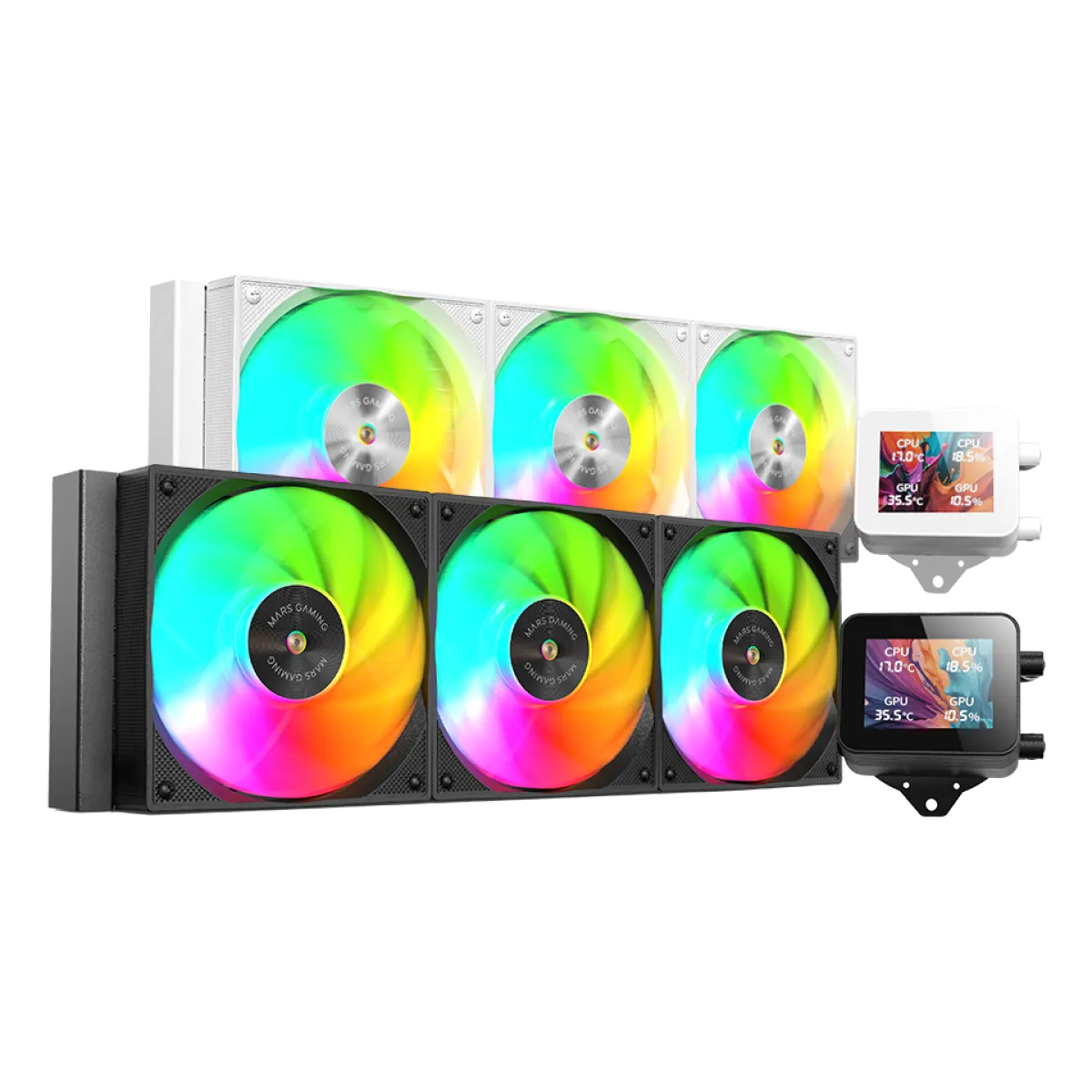 Mars Gaming (ML-Vision360) AlO 600W Liquid Cooling - 4:3 Display - BLACK