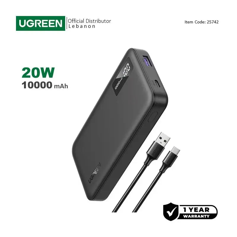 UGREEN Power Bank 20W PD, 3 Ports 10000 mAh, Smart & Fast Charging for Phones, Tablets- PB311 25742