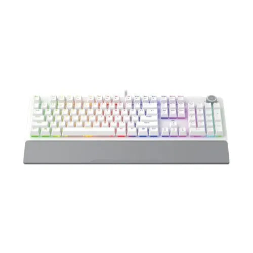 Fantech MK853 MAXPOWER, Pro Wired Mechanical Keyboard with RGB Lighting & Comfortable with wrist rest - WHITE
