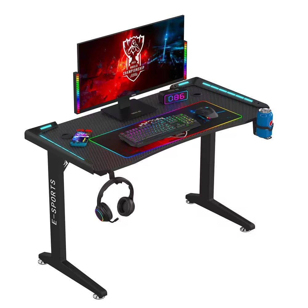 Z10 RGB Gaming Desk with Led Lights, Headset Holder & Cup Holder - 120cm