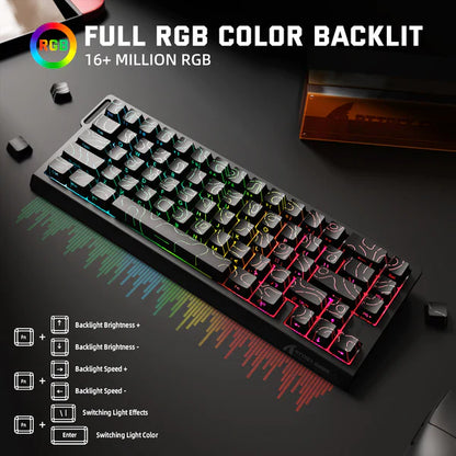 ATTACK SHARK X68 PRO HE MAGNETIC TRI MODE RGB MECHANICAL KB BLK CONTOUR