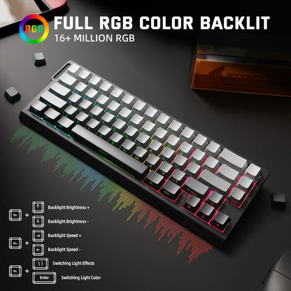 Attack Shark X68 Pro HE Mechanical Keyboard – 68 Keys, Magnetic Switches, Tri-Mode, Rapid Trigger 0.01mm, 8K Polling, Hot-Swap, RGB Backlight, 5000mAh |Moon Night