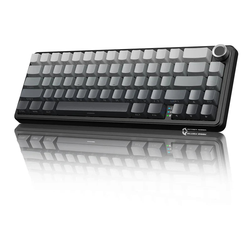 Attack Shark X66 Mechanical Keyboard – 66 Keys, Tri-Mode Wireless, Strawberry Switches, RGB, Gasket Mount, Hot-Swappable, PBT Keycaps |MOONLIGHT