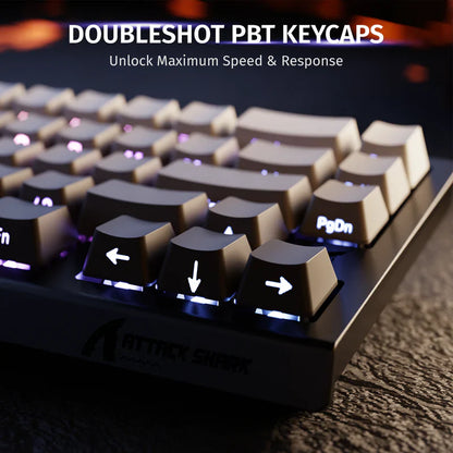 Attack Shark X68 HE Mechanical Keyboard – 66 Keys, Wired RGB, 8KHz Magnetic Switches, Rapid Trigger, Adjustable Actuation, RT/MT/DKS | Moon Night