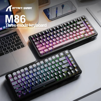 ATTACK SHARK M86 Tri-mode Gasket Mechanical Keyboard - Star Black Blueberry
