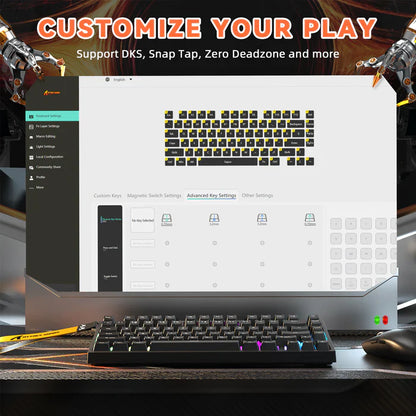 ATTACK SHARK R82 HE Rapid Trigger wired mechanical Keyboard Magnetic Switch - black
