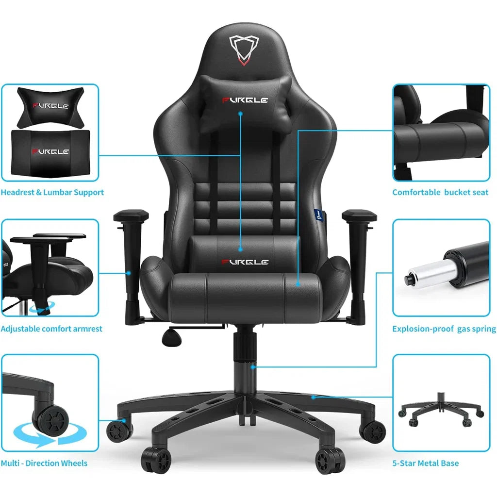 Furgle Gaming Chair | Racing Style High-Black