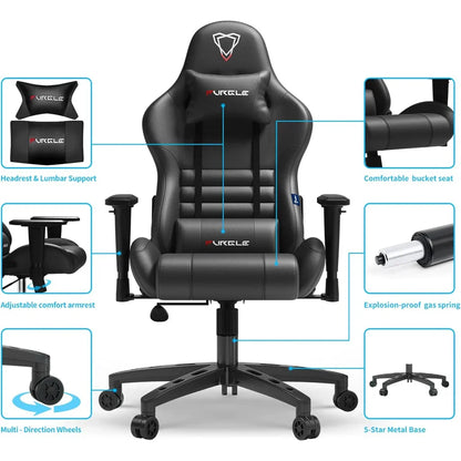 Furgle Gaming Chair | Racing Style High-Black