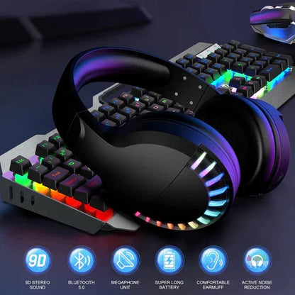 Free Wolf SH33 Bluetooth Wired Dual-Mode Gaming Headset - Black