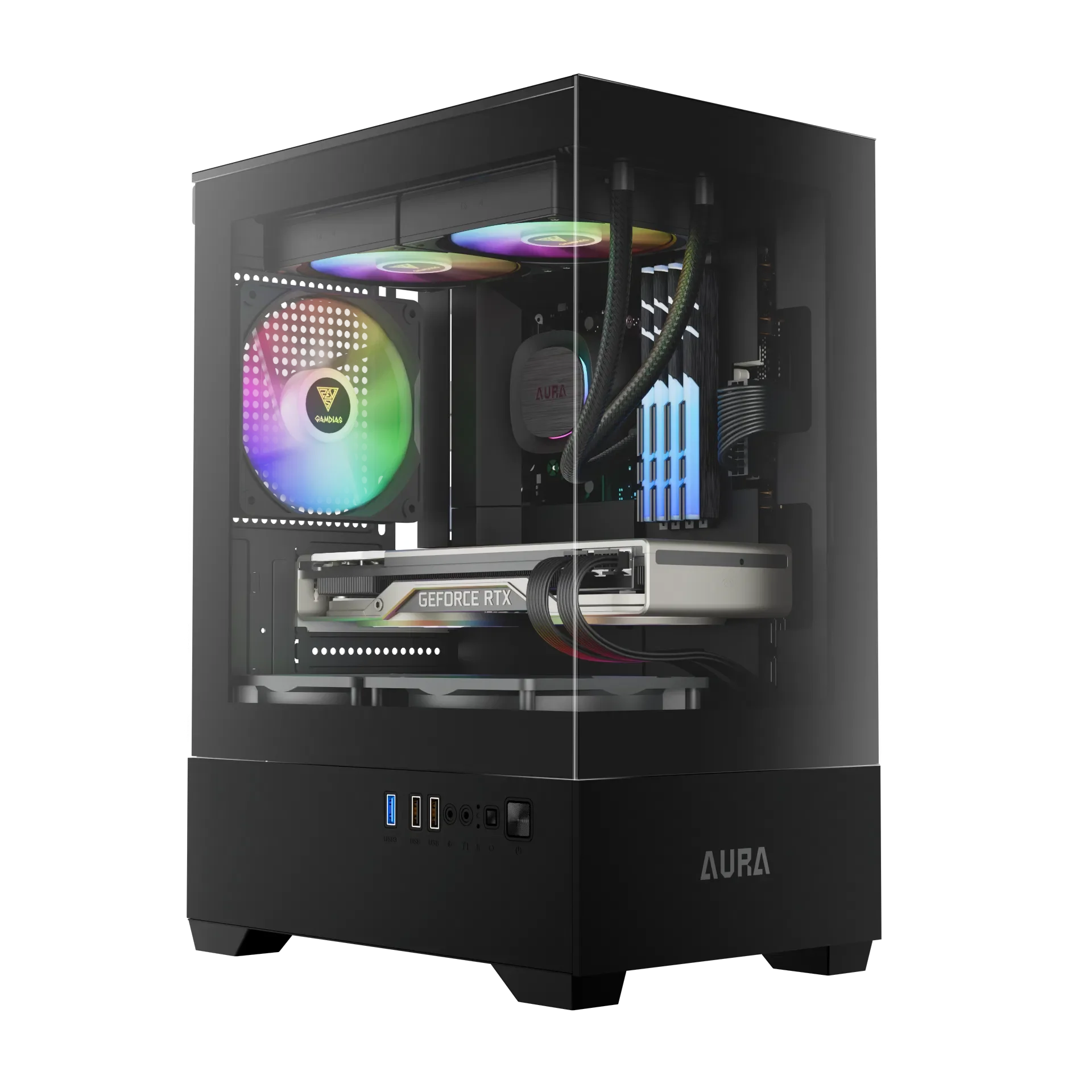 Gamdias Aura GC9M ARGB Micro-Tower Case – Black