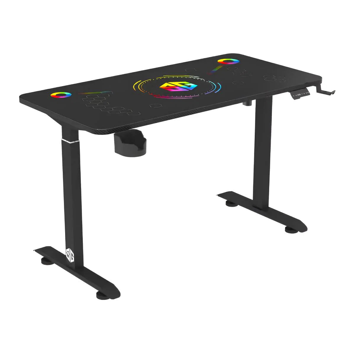 AY0 Electric Adjustable Smart Desk – 140cm RGB Glass Surface Height-Adjustable Desk