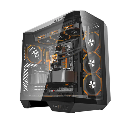 DarkFlash Dy470 PC Case With 4 ARGB Fans - BLACK