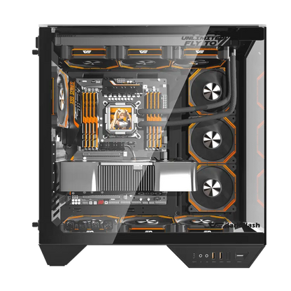 DarkFlash Dy470 PC Case With 4 ARGB Fans - BLACK
