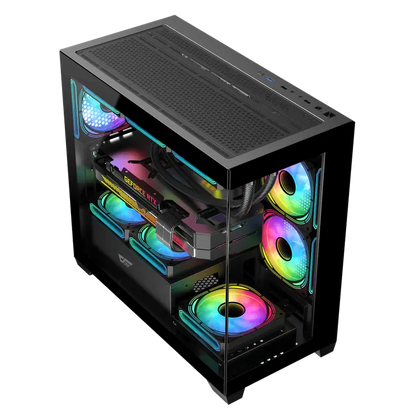 DarkFlash DS900M M-ATX PC Case, With 3 ARGB Fans, BLACK