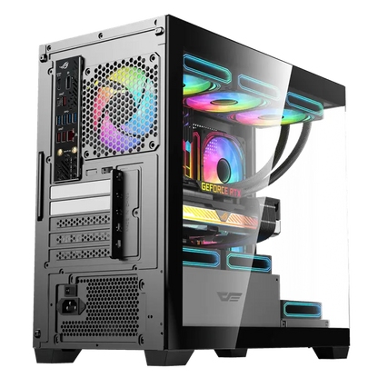 DarkFlash DS900M M-ATX PC Case, With 3 ARGB Fans, BLACK