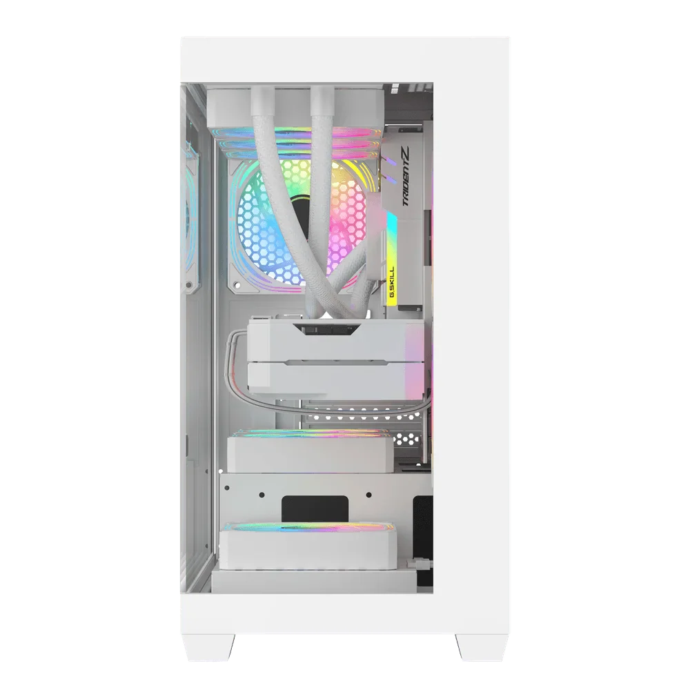 DarkFlash DS900M M-ATX PC Case, With 3 ARGB Fans, WHITE