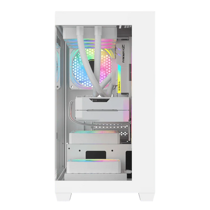 DarkFlash DS900M M-ATX PC Case, With 3 ARGB Fans, WHITE