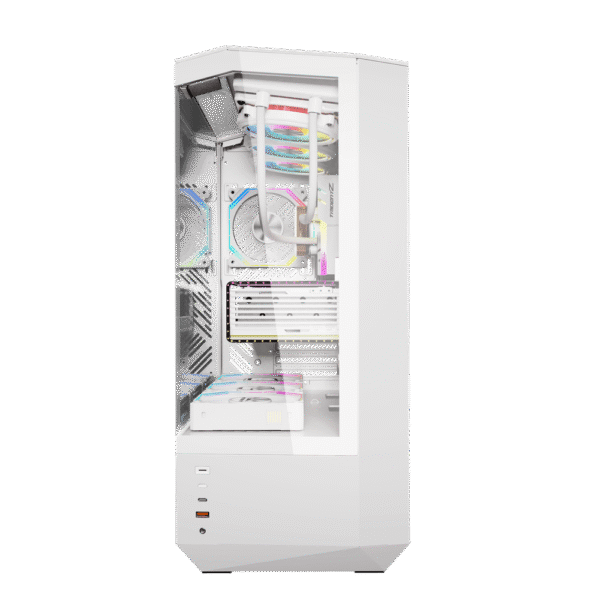DarkFlash DY460 ATX PC Case, With 4 ARGB Fans, WHITE