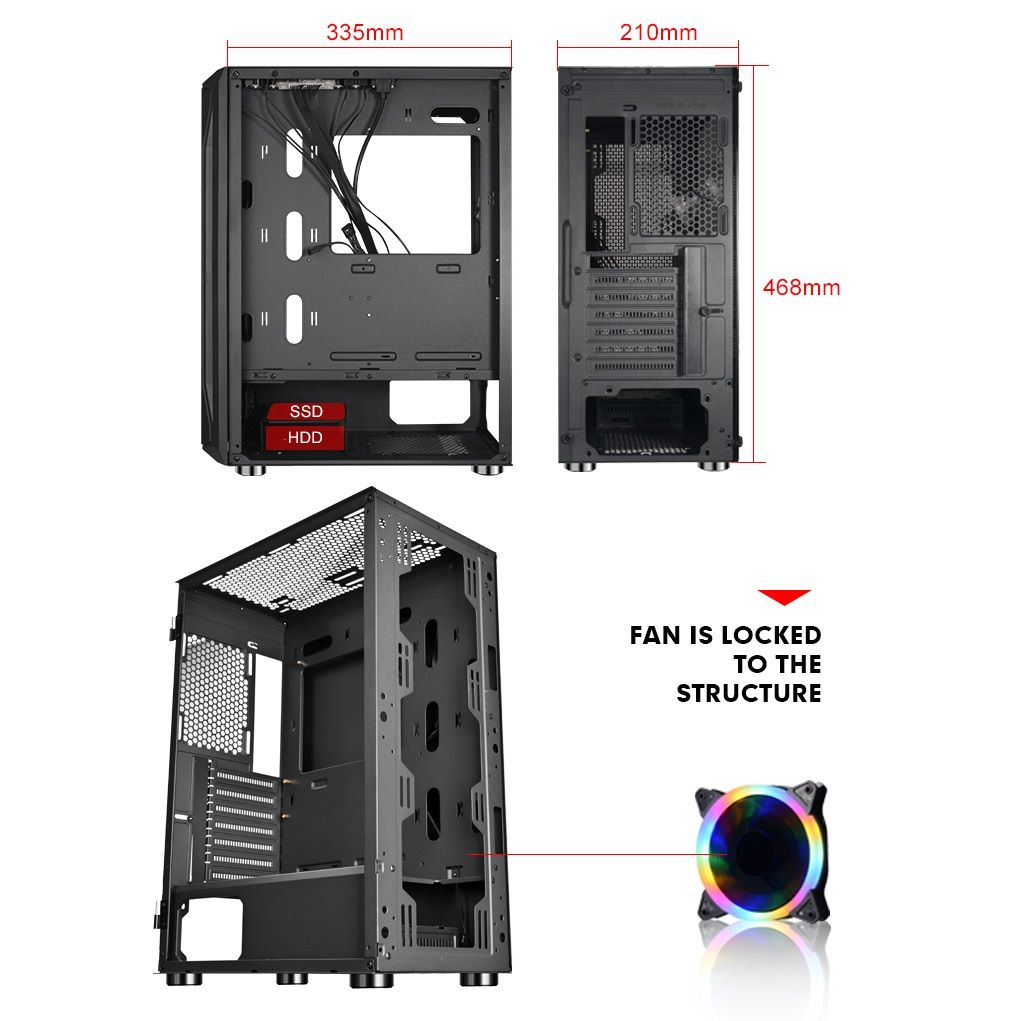 Magnum Gaming  case with 4 RGB Fans