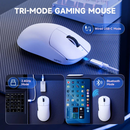 ATTACK SHARK X8PRO Ultra-Light Wireless Gaming Mouse & C06ULTRA Cable - White