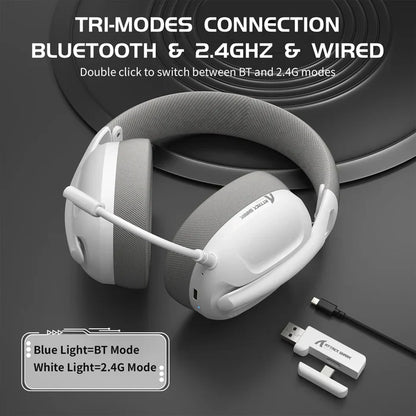 ATTACK SHARK L80 Ultra-Light Tri-Mode Gaming Headset - White