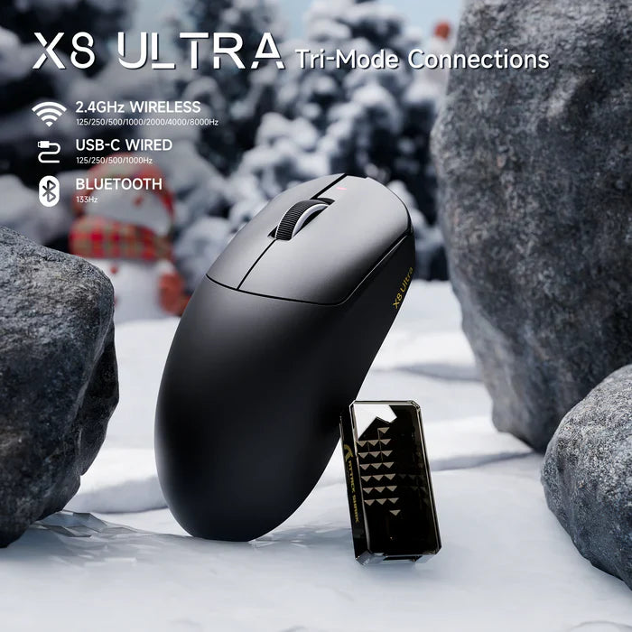 ATTACK SHARK X8 Ultra 8KHz Wireless Gaming Mouse - Black