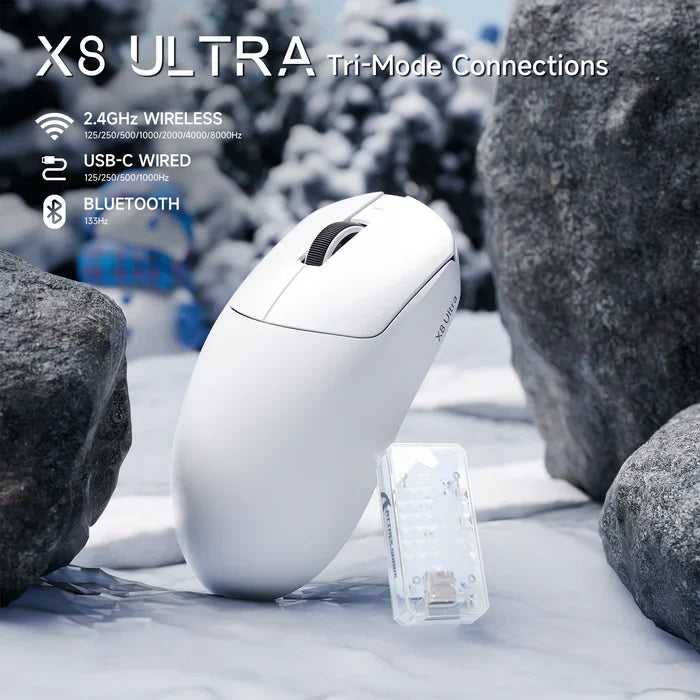ATTACK SHARK X8 Ultra 8KHz Wireless Gaming Mouse - White