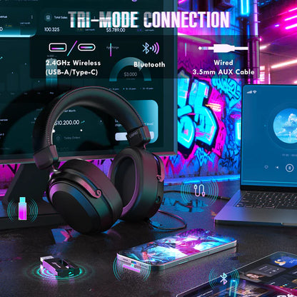 ATTACK SHARK L30 PRO Wireless Gaming Headset - WHITE & SILVER