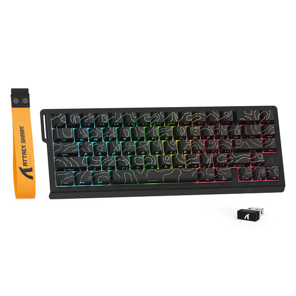 ATTACK SHARK X68 PRO HE MAGNETIC TRI MODE RGB MECHANICAL KB BLK CONTOUR