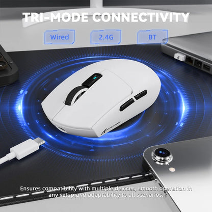 ATTACK SHARK G3 PRO Tri-mode Wireless Gaming Mouse with Charge Dock - White