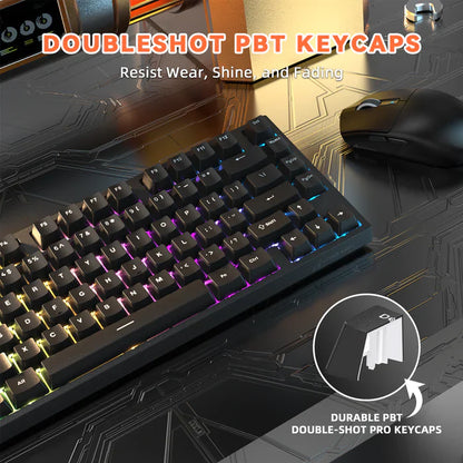ATTACK SHARK R82 HE Rapid Trigger Wired Keyboard Magnetic Switch - pink contour