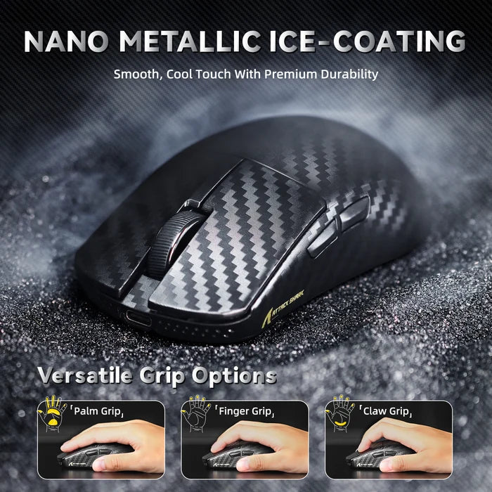 ATTACK SHARK R11 ULTRA Carbon Fiber Wireless 8K PAW3950MAX Gaming Mouse - Phantom Shark