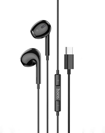 Hoco M1 Max - Crystal Wire-Controlled Digital Earphones With Microphone, Plug: Type-C - Black