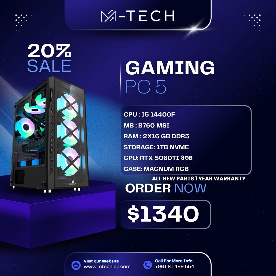 PC OFFER 5 : I5 14400F RTX 5060TI 8GB