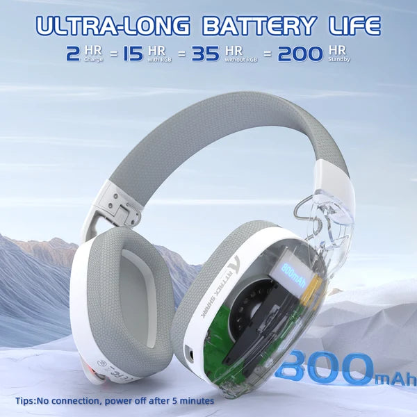 ATTACK SHARK L90 Foldable RGB Ultra-Light Tri-Mode Gaming Headset - WHITE