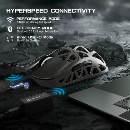 ATTACK SHARK R2 Magnesium Alloy PAW3950 Gaming Mouse 8K (Not Include the Charging Dock) - Silver Grey