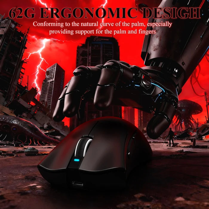 ATTACK SHARK V3PRO Ultra-Light Tri-Mode Gaming Mouse with Charging Dock - Black