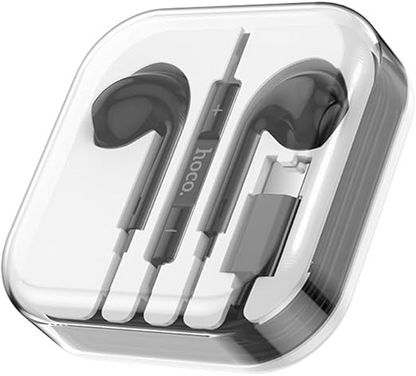 Hoco M1 Max - Crystal Wire-Controlled Digital Earphones With Microphone, Plug: Type-C - Black